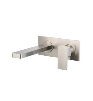Flusso 196.1800BN Single Handle Wall Mounted Bathroom Faucet in Brushed Nickel PVD