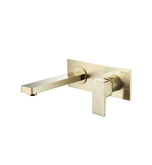 Flusso 196.1800SB Single Handle Wall Mounted Bathroom Faucet in Satin Brass PVD