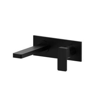 Flusso 196.1800GB Single Handle Wall Mounted Bathroom Faucet in Gloss Black