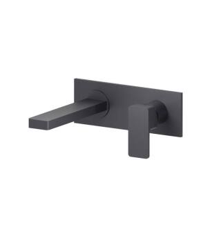 Flusso 196.1800DG Single Handle Wall Mounted Bathroom Faucet in Dark Gray