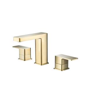 Flusso 196.2000SB Three Hole 8" Widespread Two Handle Bathroom Faucet in Satin Brass PVD