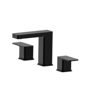 Flusso 196.2000GB Three Hole 8" Widespread Two Handle Bathroom Faucet in Gloss Black