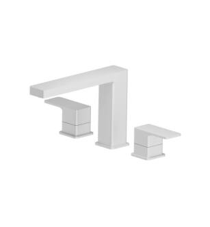 Flusso 196.2410GW 3 Hole Deck Mount Roman Tub Faucet in Gloss White