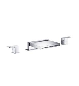 Flusso 196.2410CFCP 3 Hole Deck Mount Cascade / Sheet Flow Roman Tub Faucet in Chrome