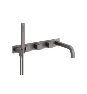 Flusso 196.2691SG Wall Mount Tub Filler With Hand Shower in Steel Gray
