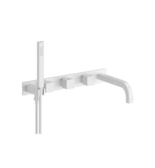 Flusso 196.2691GW Wall Mount Tub Filler With Hand Shower in Gloss White
