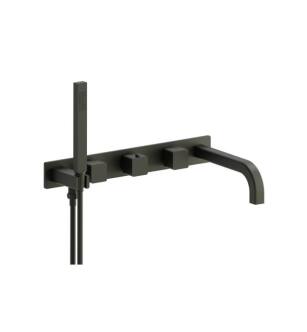 Flusso 196.2691DGR Wall Mount Tub Filler With Hand Shower in Dark Green