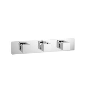 Flusso 196.2715TCP Trim For Horizontal Thermostatic Valve with 2 Volume Controls in Chrome