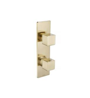 Flusso 196.2720SB 3/4" Horizontal Thermostatic Shower Valve & Trim - 1- Output in Satin Brass PVD