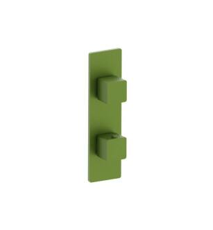 Flusso 196.2720IG 3/4" Horizontal Thermostatic Shower Valve & Trim - 1- Output in Flusso Green