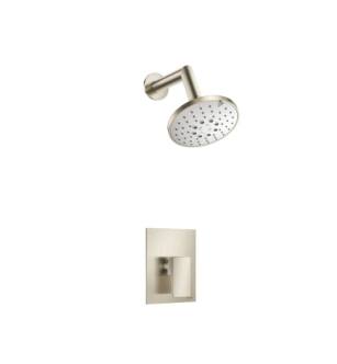 Flusso 196.3000BN Single Output Shower Set With ABS Shower Head and Arm in Brushed Nickel PVD