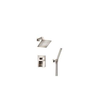 Flusso 196.3250PN Two Output Shower Set With Shower Head And Hand Held in Polished Nickel PVD