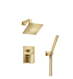 Flusso 196.3250SB Two Output Shower Set With Shower Head And Hand Held in Satin Brass PVD
