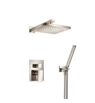 Flusso 196.3300PN Two Output Shower Set With Shower Head And Hand Held in Polished Nickel PVD