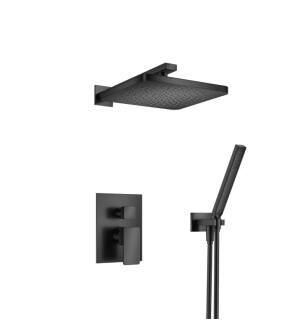 Flusso 196.3300MB Two Output Shower Set With Shower Head And Hand Held in Matte Black