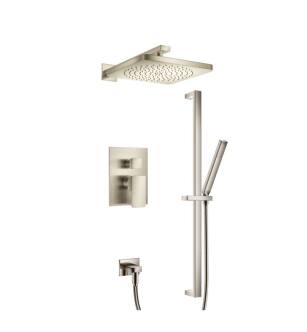Flusso 196.3350BN Two Output Shower Set With Shower Head, Hand Held And Slide Bar in Brushed Nickel PVD