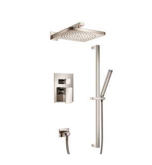 Flusso 196.3350PN Two Output Shower Set With Shower Head, Hand Held And Slide Bar in Polished Nickel PVD