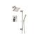 Isenberg 196.3400PN Two Output Shower Set With Shower Head, Hand Held And Slide Bar in Polished Nickel PVD