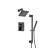 Isenberg 196.3400MB Two Output Shower Set With Shower Head, Hand Held And Slide Bar in Matte Black