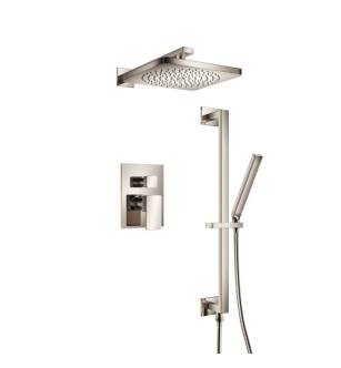 Flusso 196.3450PN Two Output Shower Set With Shower Head, Hand Held And Slide Bar in Polished Nickel PVD