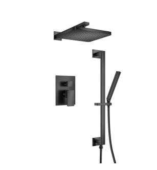 Flusso 196.3450MB Two Output Shower Set With Shower Head, Hand Held And Slide Bar in Matte Black