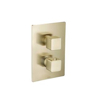 Flusso 196.4101SB 3/4" Thermostatic Shower Valve & Trim with One Output in Satin Brass PVD