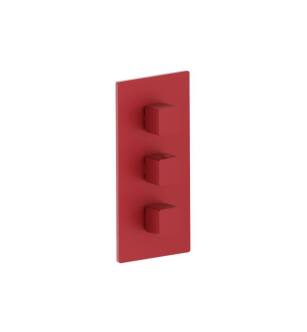 Flusso 196.4401CR 3/4" Thermostatic Valve and Trim - 2 Outputs in Crimson
