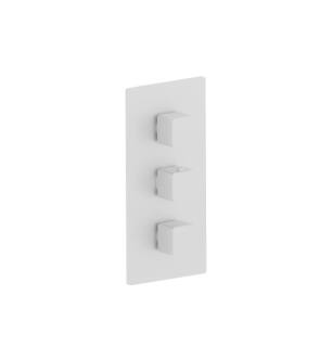 Flusso 196.4401GW 3/4" Thermostatic Valve and Trim - 2 Outputs in Gloss White