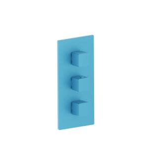 Flusso 196.4401SKB 3/4" Thermostatic Valve and Trim - 2 Outputs in Sky Blue