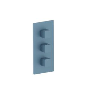 Flusso 196.4401BP 3/4" Thermostatic Valve and Trim - 2 Outputs in Blue Platinum