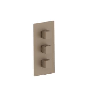 Flusso 196.4401DT 3/4" Thermostatic Valve and Trim - 2 Outputs in Dark Tan