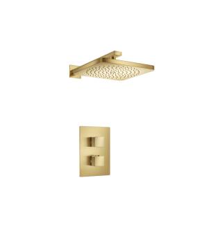 Flusso 196.7000SB Single Output Shower Set With Shower Head And Arm in Satin Brass PVD