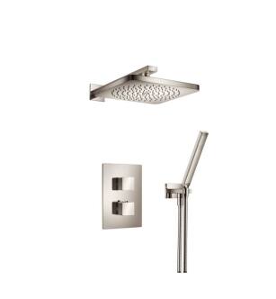 Flusso 196.7050PN Two Output Shower Set With Shower Head And Hand Held in Polished Nickel PVD