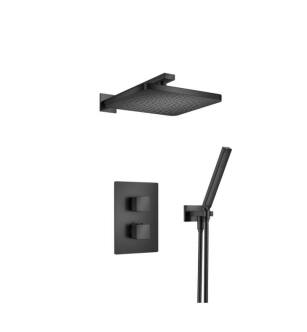 Flusso 196.7050MB Two Output Shower Set With Shower Head And Hand Held in Matte Black