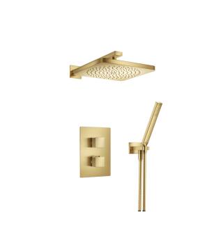 Flusso 196.7050SB Two Output Shower Set With Shower Head And Hand Held in Satin Brass PVD