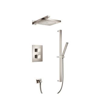 Flusso 196.7100PN Two Output Shower Set With Shower Head, Hand Held And Slide Bar in Polished Nickel PVD