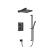 Isenberg 196.7100MB Two Output Shower Set With Shower Head, Hand Held And Slide Bar in Matte Black