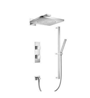 Flusso 196.7300CP Two Output Shower Set With Shower Head, Hand Held And Slide Bar in Chrome