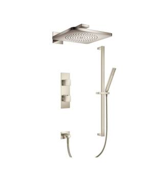 Flusso 196.7300BN Two Output Shower Set With Shower Head, Hand Held And Slide Bar in Brushed Nickel PVD