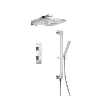 Flusso 196.7350CP Two Output Shower Set With Shower Head, Hand Held And Slide Bar in Chrome