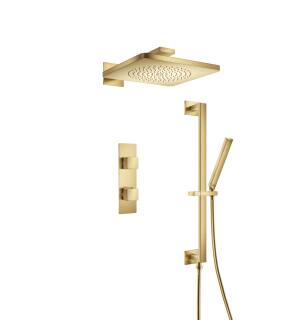 Flusso 196.7350SB Two Output Shower Set With Shower Head, Hand Held And Slide Bar in Satin Brass PVD