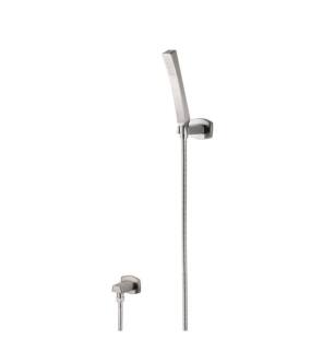 Flusso 240.1006BN Hand Shower Set With Wall Elbow, Holder and Hose in Brushed Nickel PVD