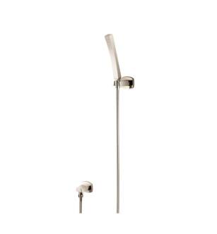 Flusso 240.1006PN Hand Shower Set With Wall Elbow, Holder and Hose in Polished Nickel PVD