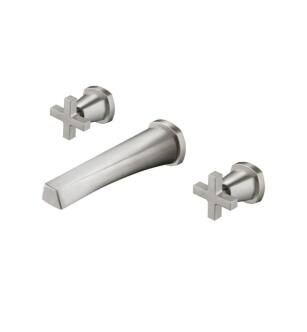Flusso 240.1950BN Two Handle Wall Mounted Bathroom Faucet in Brushed Nickel PVD
