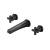 Isenberg 240.1950MB Two Handle Wall Mounted Bathroom Faucet in Matte Black