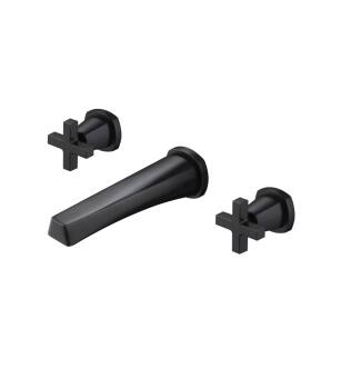 Flusso 240.1950TMB Trim For Two Handle Wall Mounted Bathroom Faucet in Matte Black