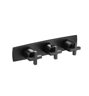 Flusso 240.2715TMB Trim For Horizontal Thermostatic Valve with 2 Volume Controls in Matte Black