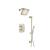 Isenberg 240.7100BN Two Output Shower Set With Shower Head, Hand Held And Slide Bar in Brushed Nickel PVD