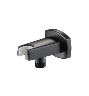 Flusso 240.8006MB Wall Elbow With Holder Combo in Matte Black