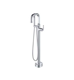 Flusso 250.1170CP Freestanding Floor Mount Bathtub / Tub Filler With Hand Shower in Chrome